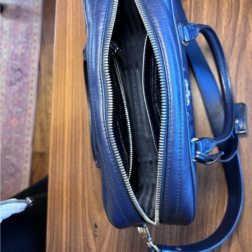 Prada Diagramme Baltic navy blue purse crossbody designer authentic bag - Picture 10 of 12